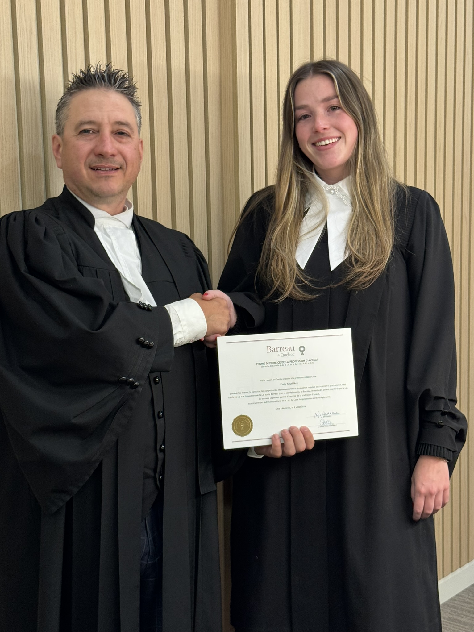 Félicitations Me Élody Southière